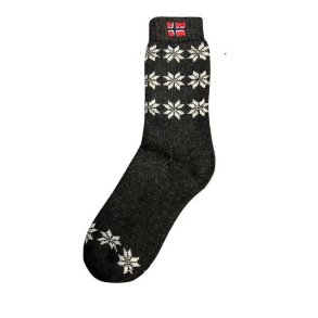 NH NORWEGIAN WOOL SOKS, BLACK/WHITE
