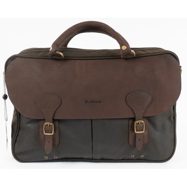 BARBOUR WAX LTH BRIEFCASE OLIVE