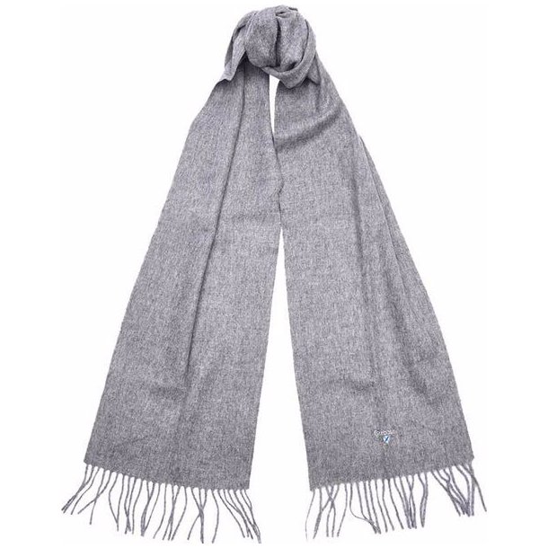 BARBOUR PLAIN  LAMBSWOOL SCARF, GREY