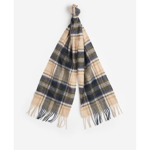 BARBOUR NEW CHECK TARTAN SCARF, BEIGE