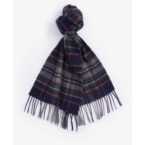 BARBOUR NEW CHECK TARTAN SCARF NAVY GINGER