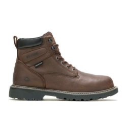 WOLVERINE MENS FLOORHAND WP WORK BOOT DARK BROWN